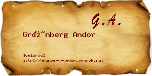 Grünberg Andor névjegykártya